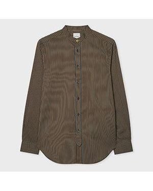 Paul Smith And Stripe Grandad-Collar Shirt - Green
