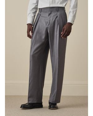 Paul Smith Pin-Dot Wool Pleated Trousers - Grey