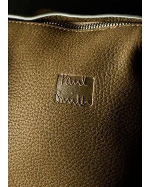 Paul Smith Khaki Leather Tote Bag - Green