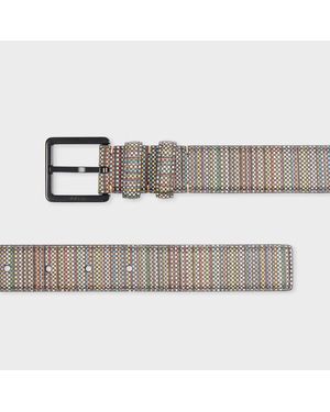 Paul Smith 'Signature Stripe' Coated Canvas Belt - Grey
