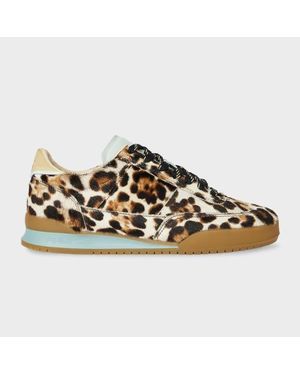Paul Smith Leopard Leather 'Dover' Trainers - Brown