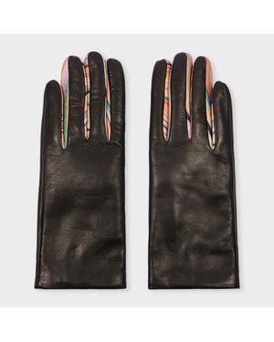 Paul Smith Leather 'Swirl' Gloves - Black