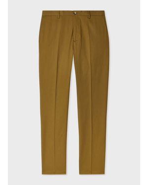 Paul Smith Khaki Fine Cotton Twill Trousers - Green