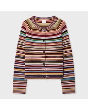 Paul Smith Merino Wool 'Signature Stripe' Cardigan - Multicolour