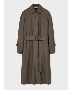 Paul Smith Melange Belted Storm System Mac - Brown