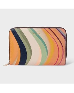 Paul Smith Medium 'Dusky Swirl' Leather Zip-Around Purse - White