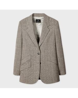 Paul Smith Textured Check Wool-Blend Blazer - Brown