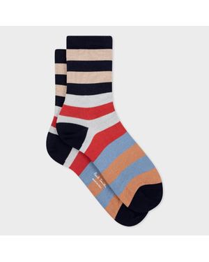 Paul Smith Multi Stripe Organic Cotton Socks - Blue