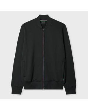 Paul Smith 'Sports Stripe' Jersey Bomber Jacket - Black