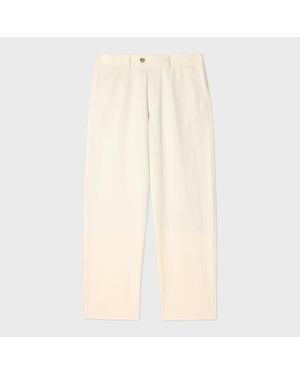 Paul Smith Relaxed-Fit Ecru Cotton-Linen Chinos - Natural
