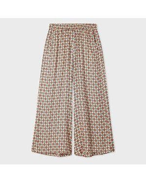 Paul Smith Geometric Square Wide-Leg Trousers - Natural