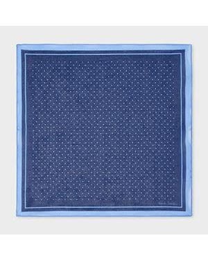 Paul Smith Cotton Polka Dot Pocket Square - Blue