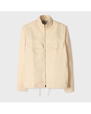 Paul Smith Ecru Linen Patch-Pocket Drawstring Jacket - Natural
