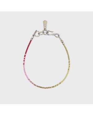 Paul Smith Khaki And Beaded Bracelet - Metallic
