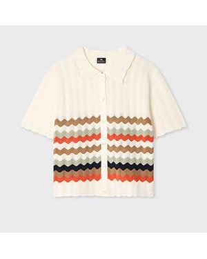 Paul Smith Zig Zag Stripe Knitted Top - White