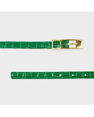 Paul Smith Leather Croc Belt - Green