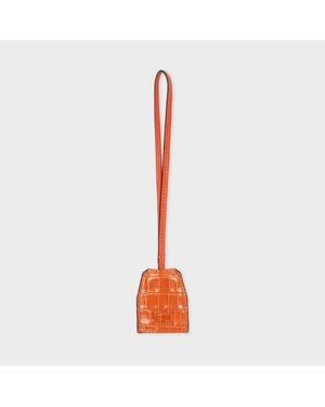 Paul Smith Croc-Emboss Leather Keyring - Orange