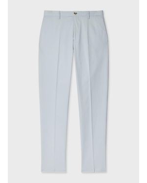 Paul Smith Pale Fine Cotton-Twill Trousers - White