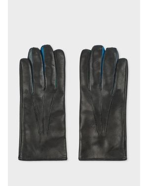 Paul Smith Leather 'Concertina' Gloves - Black