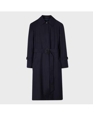 Paul Smith 'Storm System Wool' Mac With Detachable Liner - Blue