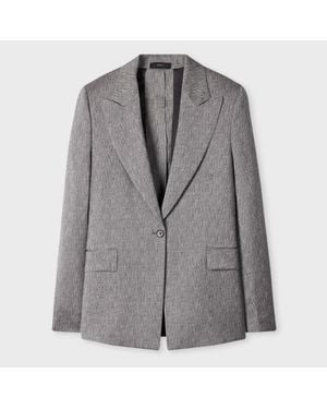 Paul Smith Textured Jacquard With Button Back Detail - Grey