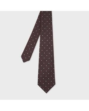 Paul Smith Silk And Wool-Blend Polka Dot Tie - Purple