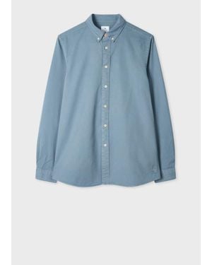 Paul Smith Powder Cotton-Twill Button-Down Shirt - Blue