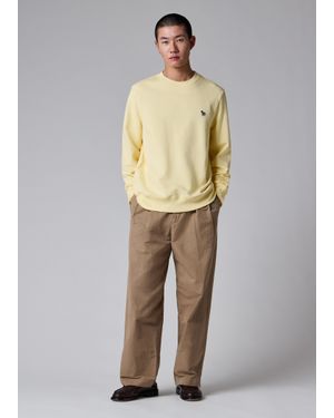 Paul Smith Pale Organic Cotton Zebra Logo Sweatshirt - Natural