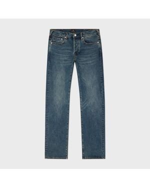 Paul Smith Standard-Fit 11.8Oz 'Crosshatch Stretch' -Rinse Jeans - Blue