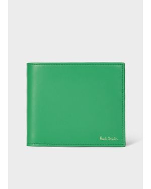 Paul Smith Leather 'Signature Stripe' Interior Billfold Wallet - Green