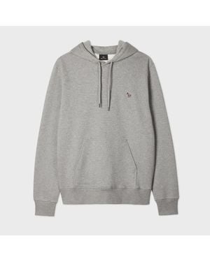 Paul Smith Cotton Zebra Logo Hoodie - Grey