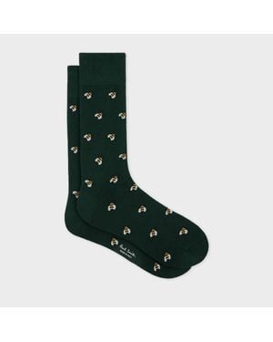 Paul Smith Dark 'Bee' Pattern Socks - Green