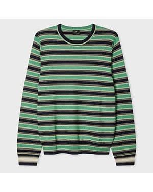 Paul Smith And Stripe Merino Wool Jumper - Green