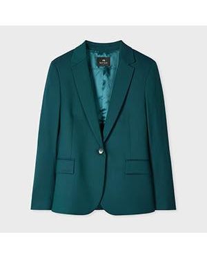 Paul Smith Petrol Slim-Fit Wool-Blend Blazer - Green