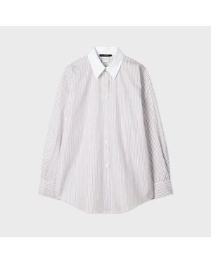 Paul Smith Cotton, And Stripe Shirt - White