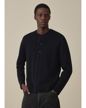 Paul Smith Merino Wool Henley Jumper - Blue