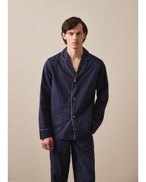 Paul Smith Cotton 'Signature Stripe' Piping Pyjamas - Blue