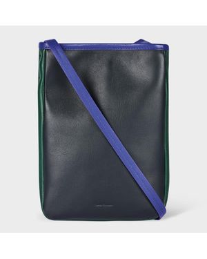 Paul Smith Colour-Block Leather Pouch Bag - Blue