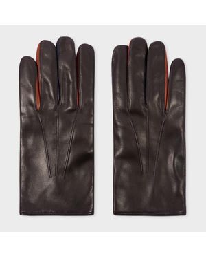 Paul Smith Leather 'Concertina' Gloves - Brown