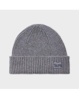 Paul Smith Cashmere-Blend Beanie - Grey