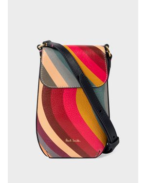 Paul Smith Leather 'swirl' Phone Pouch Multicolour - Red