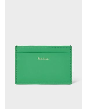 Paul Smith Leather 'Signature Stripe' Card Holder - Green