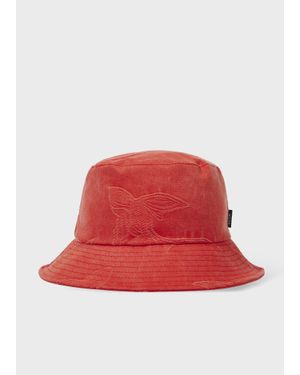 Paul Smith Coral 'Flying Fish' Cotton Bucket Hat - Red