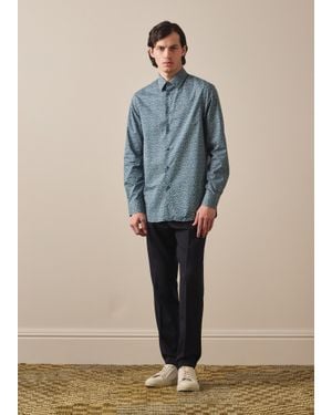 Paul Smith Regular-Fit Dark 'Liberty Floral' Print Shirt - Blue