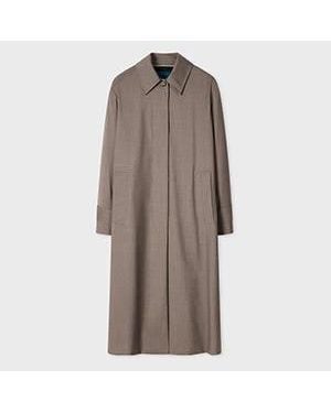 Paul Smith Melange 'Storm System' Wool Mac - Brown