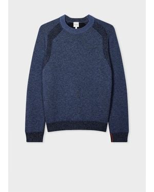 Paul Smith Dark Lambswool Crew Neck Jumper - Blue