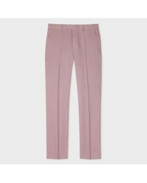 Paul Smith Dusty Mauve Linen Tapered-Fit Trousers - Pink
