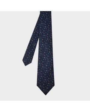 Paul Smith 'Flowers And Bees' Silk Tie - Blue