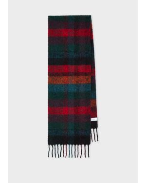Paul Smith Merino Wool Check Scarf - Red