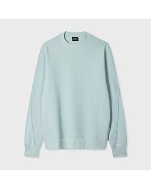 Paul Smith Light Textured Sweatshirt With Contrast Embroidery - Blue